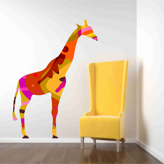 Colorful Giraffe Wall Decal on Luulla