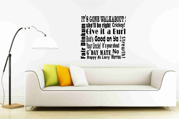 Australian Slangs and Expressions Wall Vinyl Decal