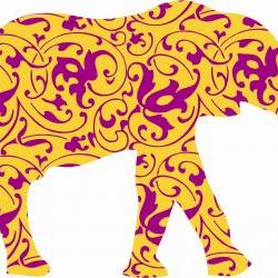 Elephant Wall Decals with Decorative Fills