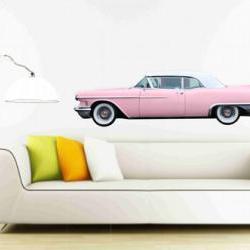 Classic Car Wall Decals 1958 Pink Cadillac Eldorado Biarritz