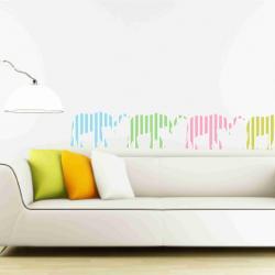Elephant Set with Colourful Stripes Vinyl Decals