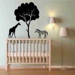 Zebra and Giraffe Decal for Baby Nursery