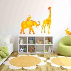 Elephant Giraffe Rabbits Set Fabric Wall Decals
